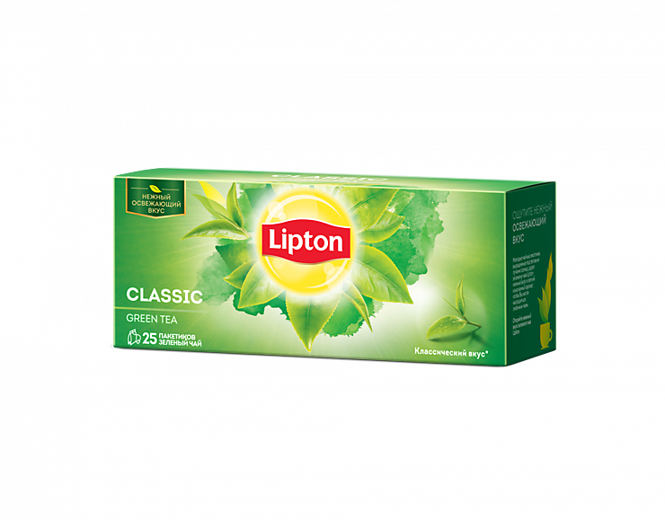 Чай зеленый «Lipton» Classic Green, 25 пакетиков – купить по приятной ...
