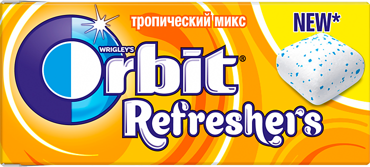 Жевательная резинка «Orbit» Рефреш Тропический микс, 16 г – купить по ...