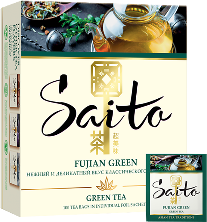 Чай зеленый «Saito» Fujian Green, 100 пакетиков – купить по приятной ...