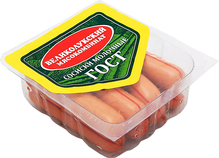 Сосиски «Великолукский мясокомбинат» Молочные ГОСТ, 330 г – купить по ...
