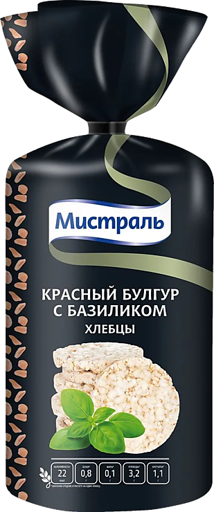 Хлебцы «Мистраль» Красный булгур с базиликом, 100 г – купить по ...