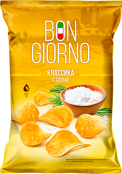 Чипсы «Bon Giorno» классические с солью, 90 г – купить по приятной цене ...