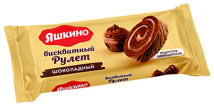 Рулет «Яшкино» бисквитный шоколадный, 200 г – купить по приятной цене с ...