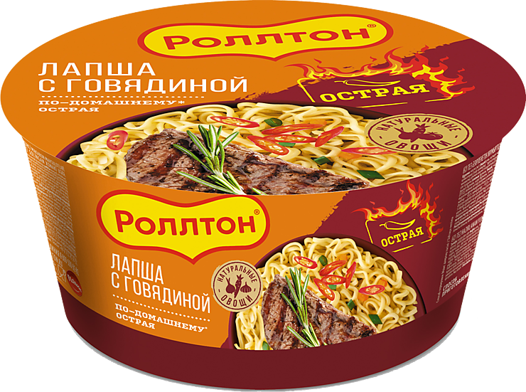 Лапша «Роллтон» с говядиной по-домашнему острая, 90 г – купить по ...