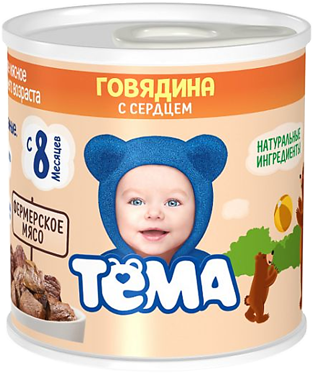 Пюре мясное «Тёма» Говядина с сердцем, 100 г – купить по приятной цене ...