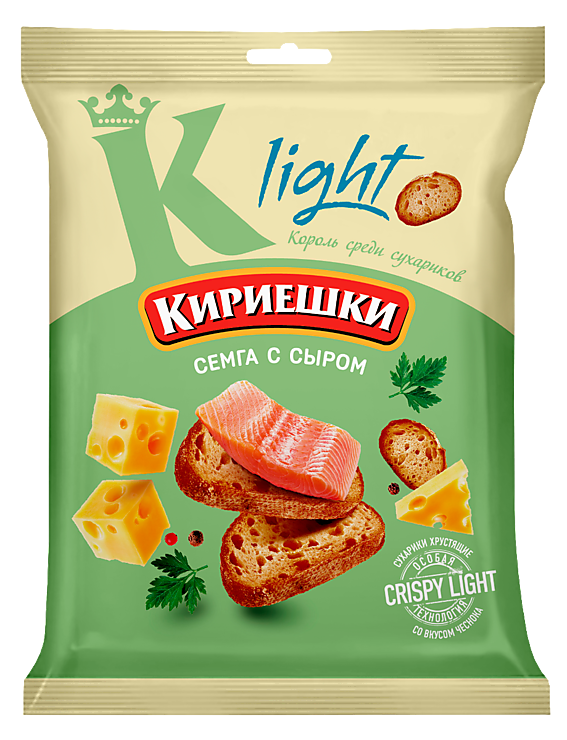 Сухарики «Кириешки Light» «Сёмга с сыром», 33 г – купить по приятной ...