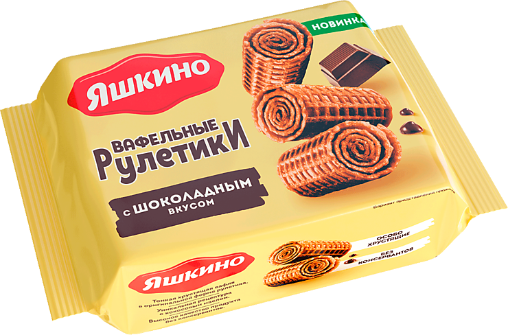 Вафельные рулетики «Яшкино» с шоколадным вкусом, 160 г – купить по ...
