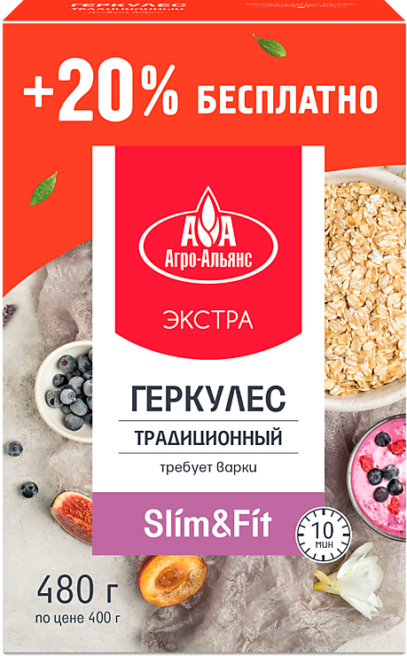 Геркулес «Агро-Альянс» традиционный Экстра, 480 г – купить по приятной ...