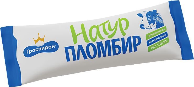 Мороженое «ООО ФМ "Гроспирон"» Натур Пломбир, 420 г – купить по ...