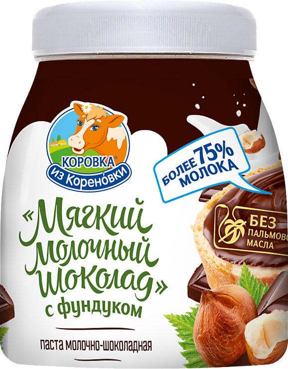 Паста молочно-шоколадная «Коровка из Кореновки» с фундуком, 330 г ...