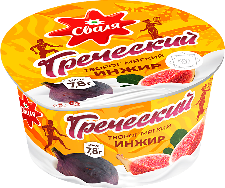 Творог мягкий 3.5% «Сваля» «Греческий», с наполнителем Инжир, 130 г ...