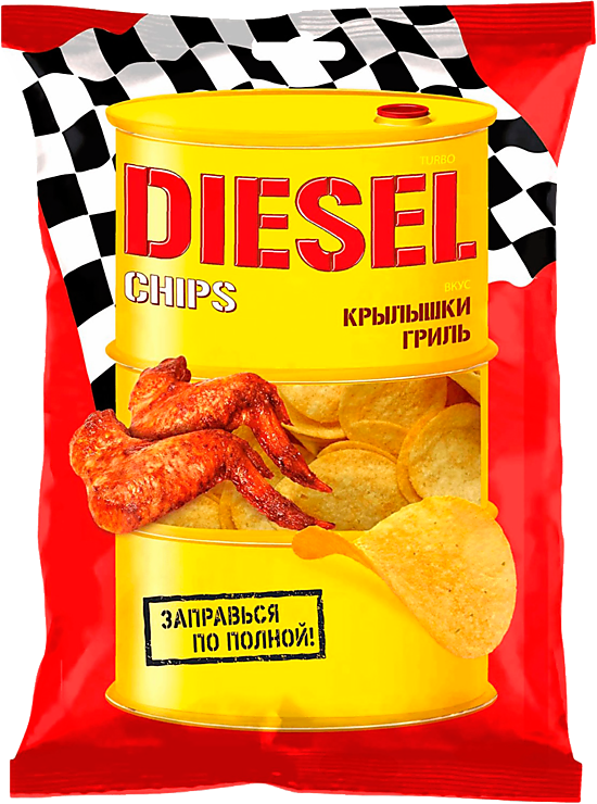 Чипсы «Turbo Diesel» со вкусом куриных крылышек гриль, 75 г – купить по ...