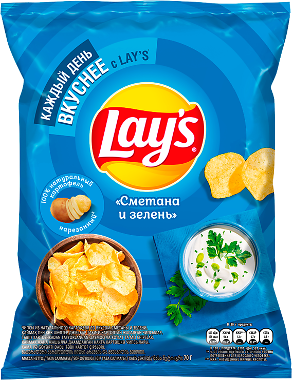 Чипсы «Lay's» Сметана и зелень, 70 г – купить по приятной цене с ...