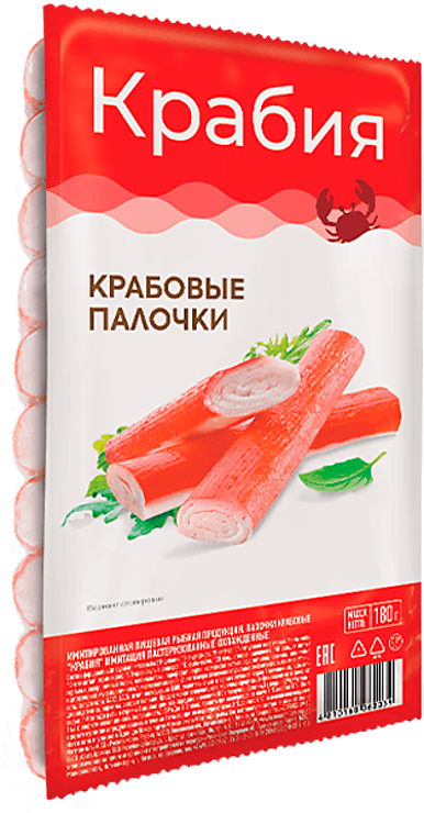 Крабовые палочки «Крабия», 180 г – купить по приятной цене с доставкой ...