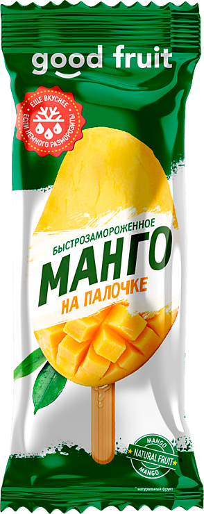 Манго «Good fruit» быстрозамороженное, на палочке, 80 г – купить по ...