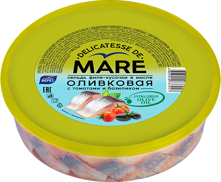 Сельдь «Балтийский берег» Оливковая филе-кусочки в масле с томатами и ...