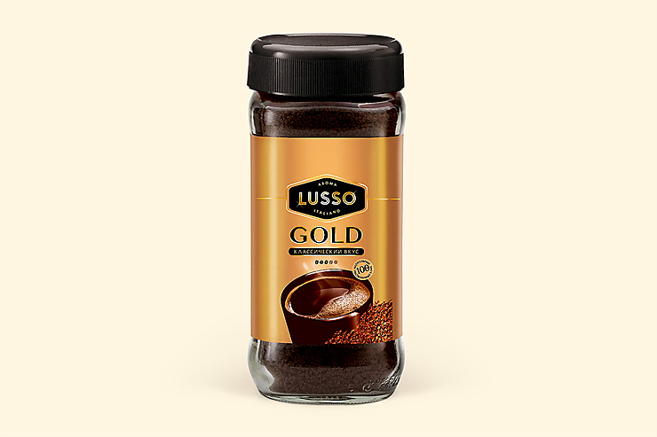 Кофе растворимый «LUSSO» GOLD, 95 г – купить по приятной цене с ...