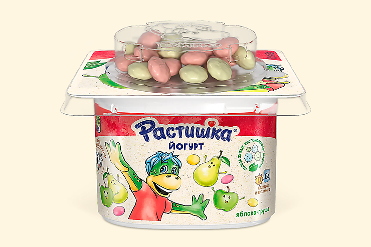Йогурт 3% «Растишка» яблоко-груша с печеньем, 118 г – купить по ...