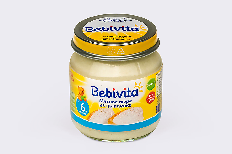 Мясное пюре «Bebivita» Цыпленок, 100 г – купить по приятной цене с ...