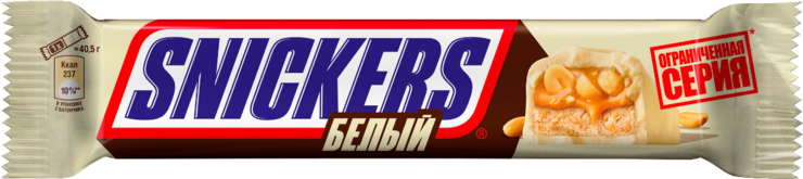 Батончик «Snickers» Белый шоколад, 81 г – купить по приятной цене с ...