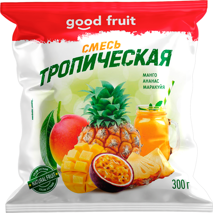 Тропическая смесь «Good fruit» манго, ананас, маракуйя, 300 г – купить ...