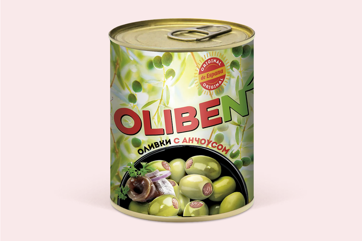 Оливки «OLIBEN» с анчоусом, 270 г – купить по приятной цене с доставкой ...