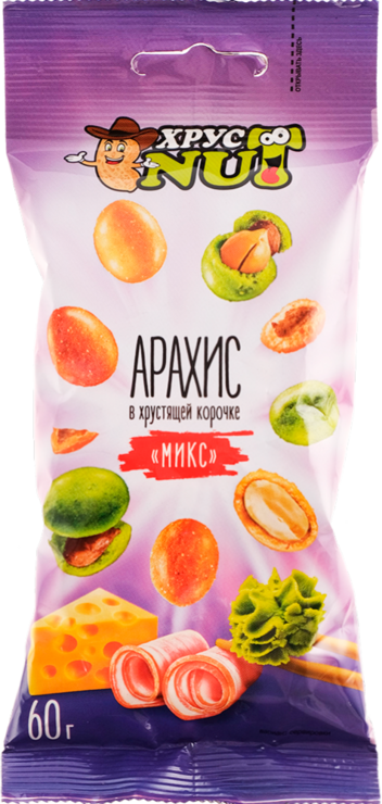 Арахис в хрустящей корочке «ХрустNUT» микс, 60 г – купить по приятной ...