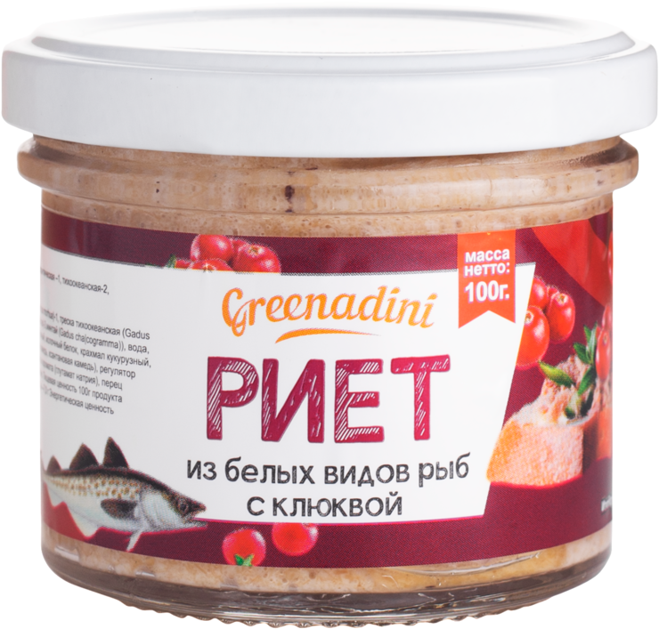 Риет «Greenadini» из трески, минтая с клюквой, 100 г – купить по ...