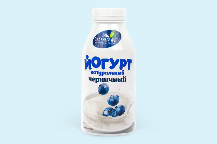 Йогурт питьевой 2.5% «Зеленый луг» Черничный, 340 г – купить по ...