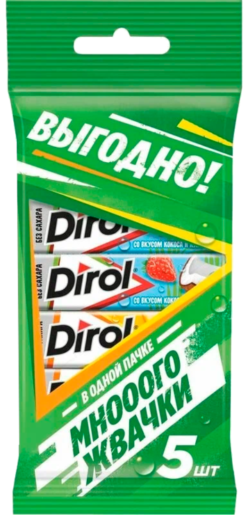 Жевательная резинка «Dirol» ассорти: со вкусом кокоса и клубники и ...