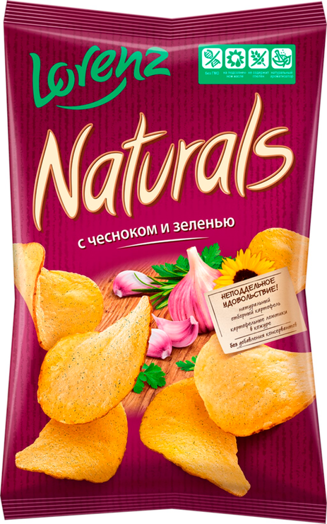 Чипсы «Naturals» с чесноком и зеленью, 100 г – купить по приятной цене ...