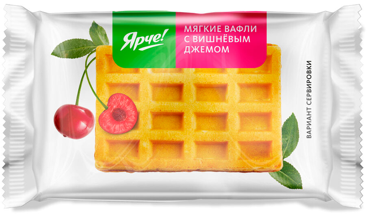 Мягкие вафли «Яшкино» с вишневым джемом, 40 г – купить по приятной цене ...
