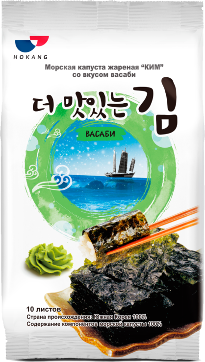 Морская капуста «Hokang» жареная «КИМ» со вкусом васаби, 5 г – купить ...