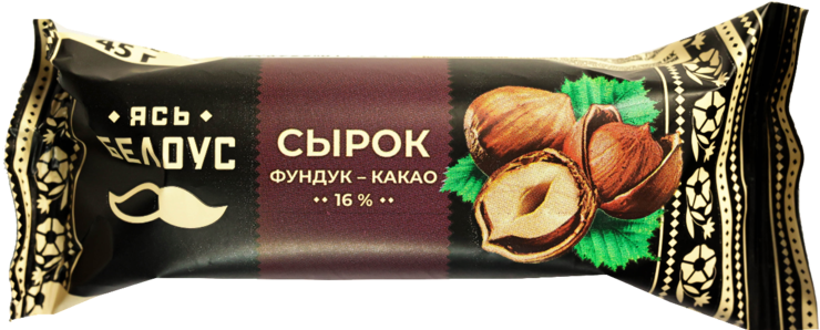 Сырок творожный «Ясь Белоус» с начинкой «Ореховая паста фундук-какао ...