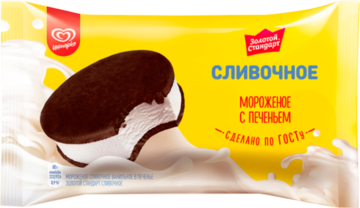 Мороженое «Золотой стандарт» сливочное с печеньем, 80 г – купить по ...