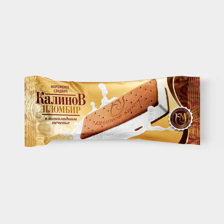 Мороженое «Калинов пломбир» пломбир ванильный в шоколадном печенье, 80 ...