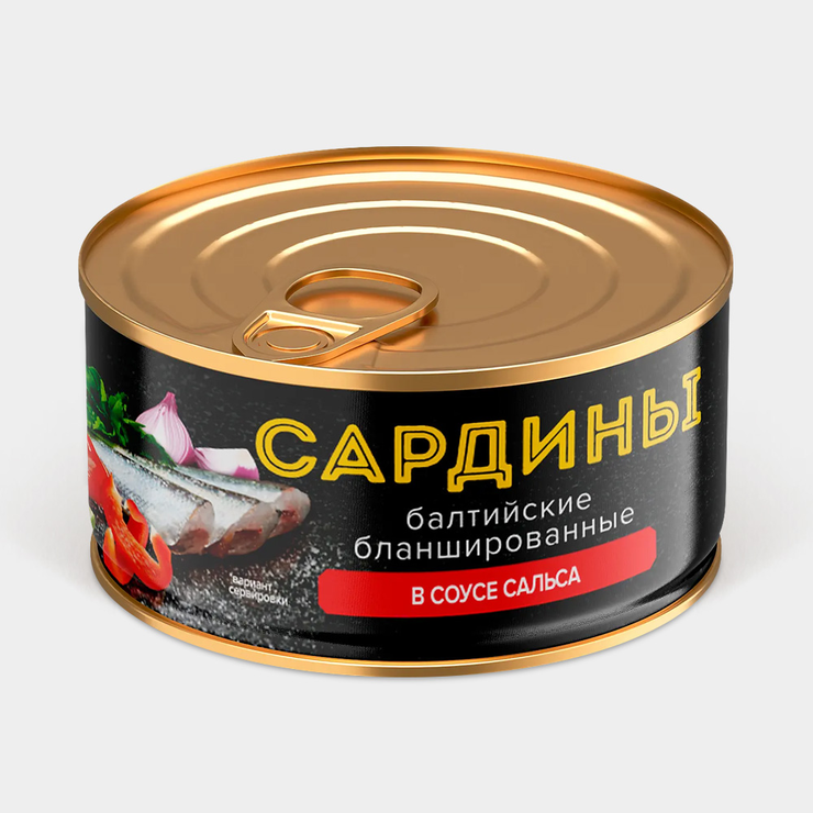 Сардины «За Родину» Балтийские бланшированные в соусе сальса, 185 г ...