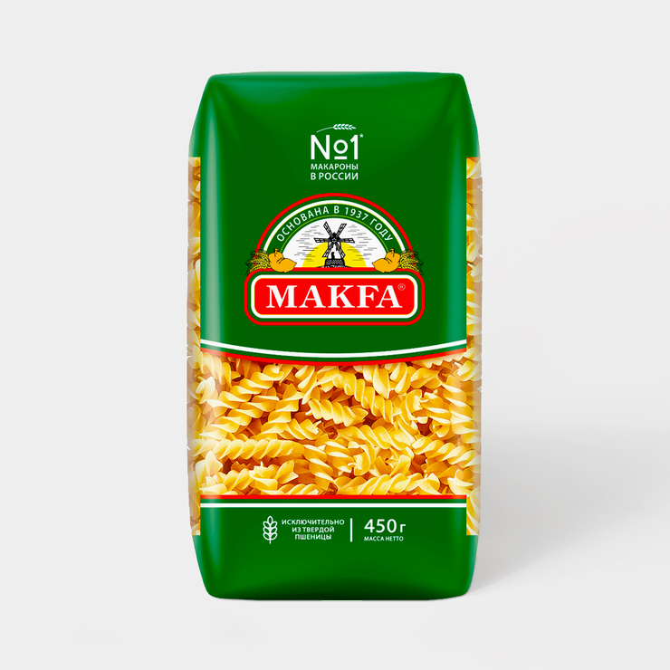 Макароны «Makfa» Спирали, 450 г – купить по приятной цене с доставкой ...