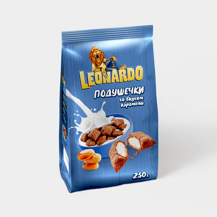 Готовый завтрак «Leonardo» Подушечки со вкусом карамели, 250 г – купить ...