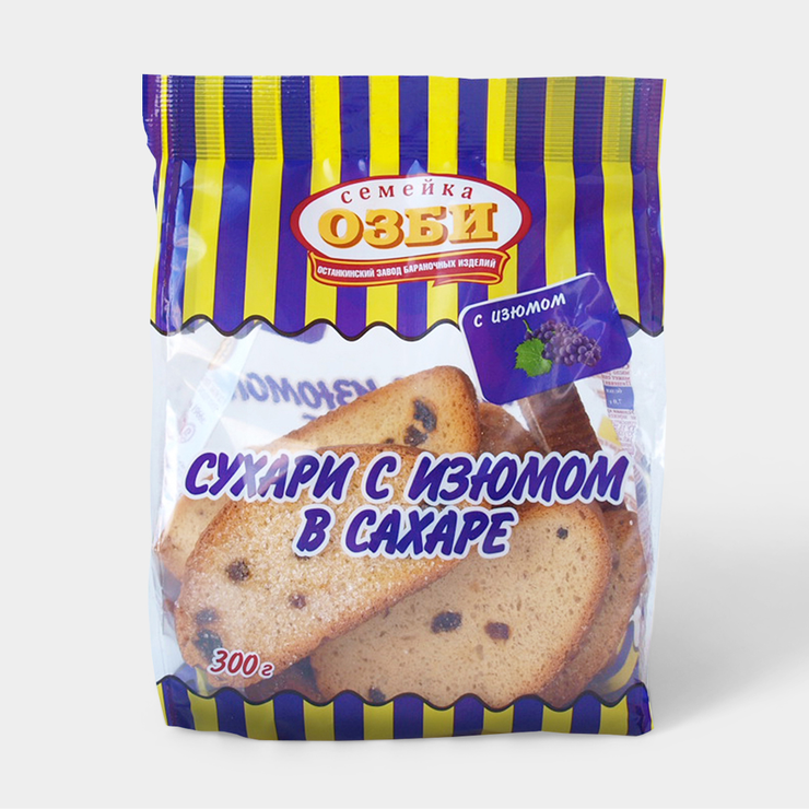 Сухарики «Семейка Озби» с изюмом, 300 г – купить по приятной цене с ...