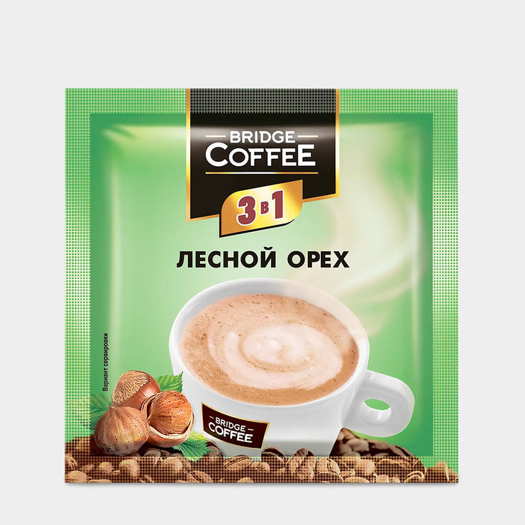 Напитоккофейный«BridgeCoffee»3в1сароматомлесногоореха,20г