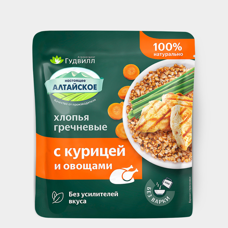 Гречневые хлопья «Гудвилл» с курицей, 40 г – купить по приятной цене с ...