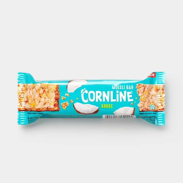 Зерновойбатончик«Cornline»скокосом,30г