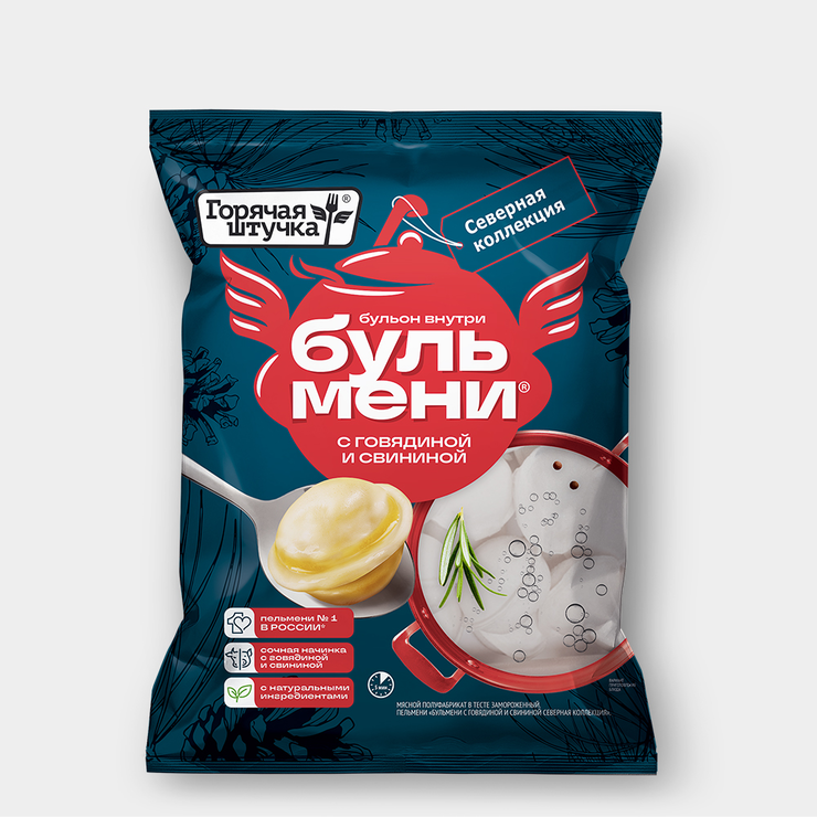 Пельмени«Горячаяштучка»БульменисговядинойисвининойСевернаяколлекция,700г