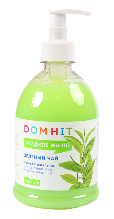 Мыло жидкое «DOMHIT» Антибактериальное Зеленый чай, 500 мл