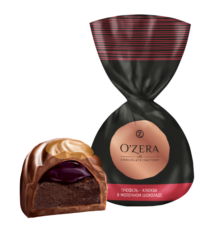 Конфета «O'Zera» Трюфель - клюква в молочном шоколаде