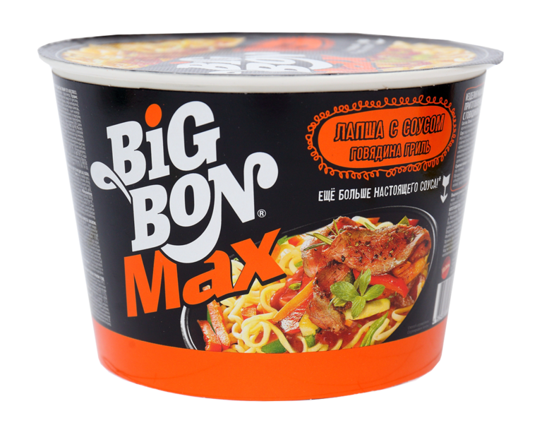 Лапша быстрого приготовления «BigBon Max» с соусом говядина гриль, 95 г