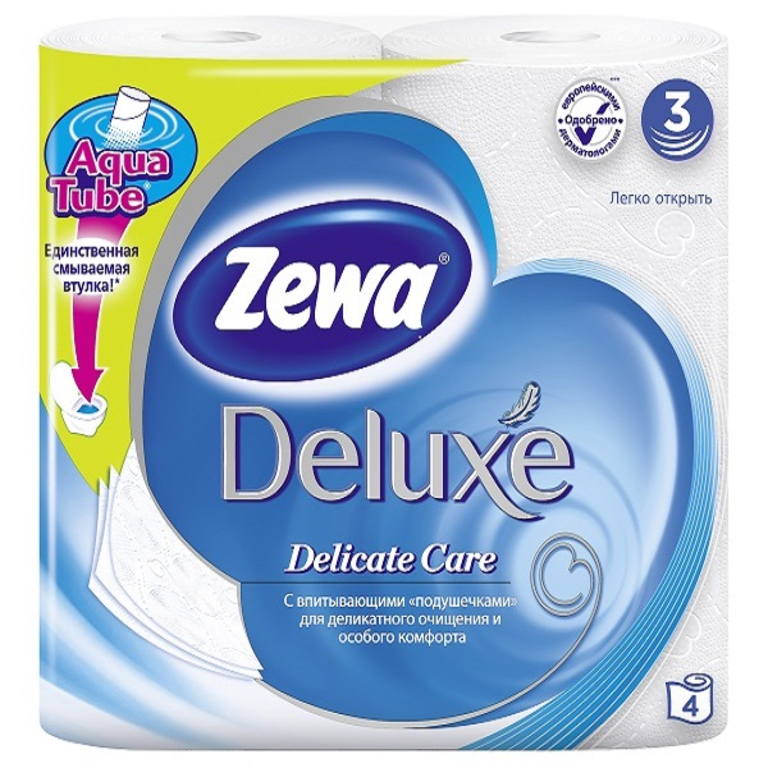 Туалетная бумага белая трехслойная «Zewa» Deluxe