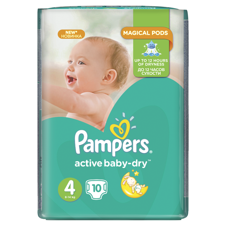 Подгузники для мальчиков и девочек «Pampers» Active Baby-Dry Maxi, 10шт