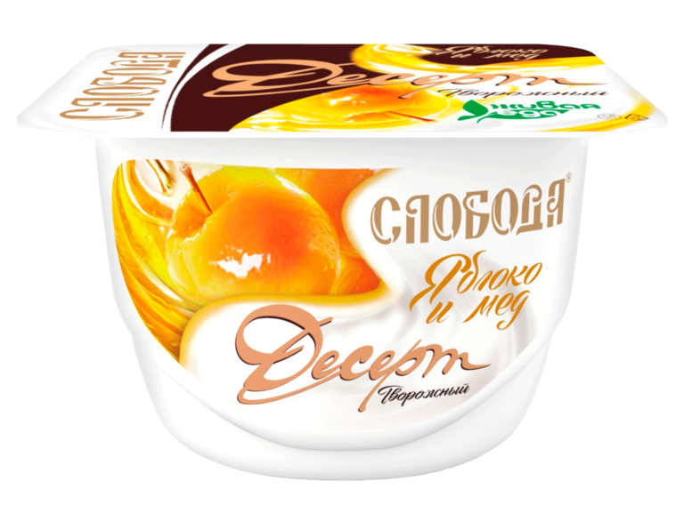 Десерт творожно-йогуртный 4% «Слобода» С печеным яблоком и мёдом, 125 г
